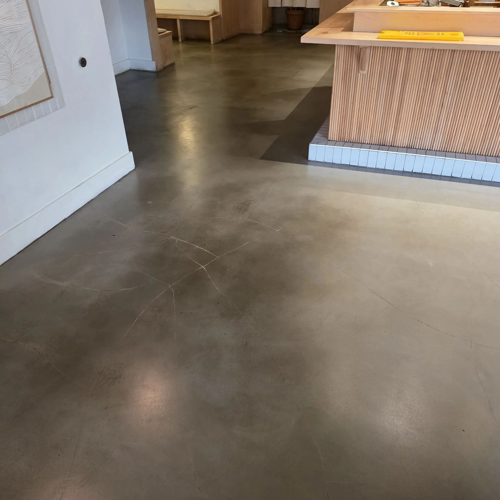 Polished concrete floor in retail environment